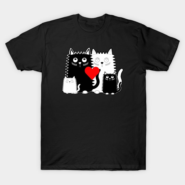 Valentines Gift For Families With Two Kids T-Shirt by DazzlingApparel